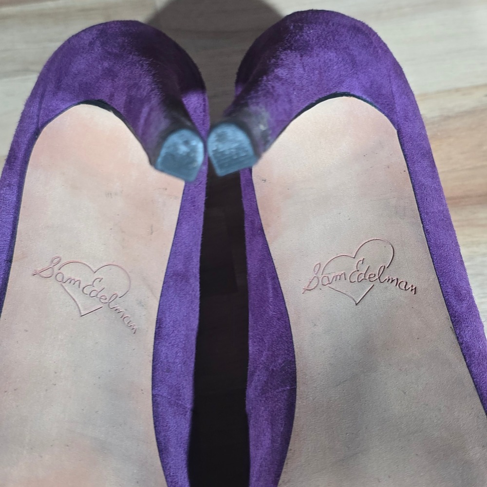 Sam Edelman Yasmine Stiletto Pumps Snake Trim Purple Suede Women's Size 9M‎ - Picture 15 of 16
